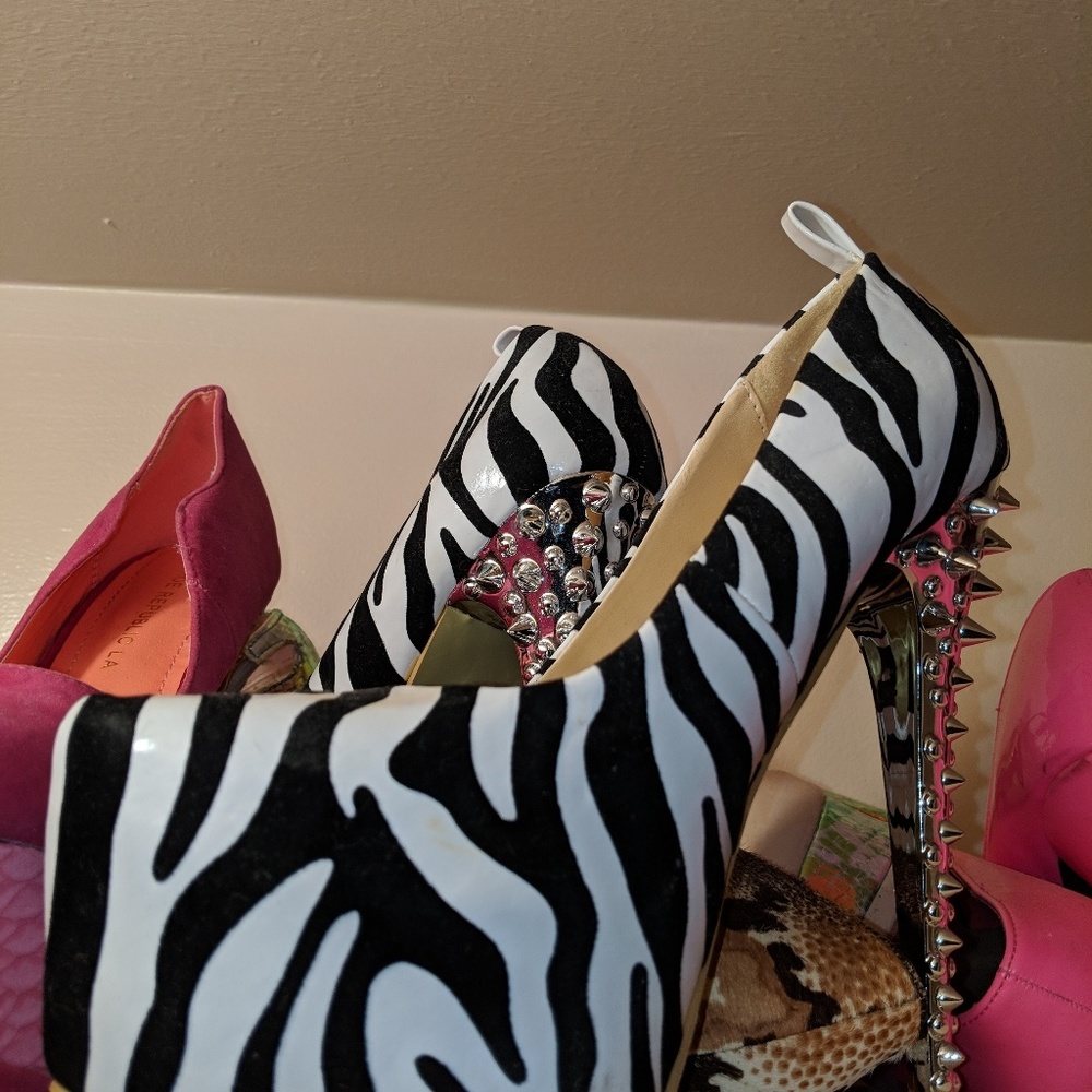 Brand new zebra print stiletto